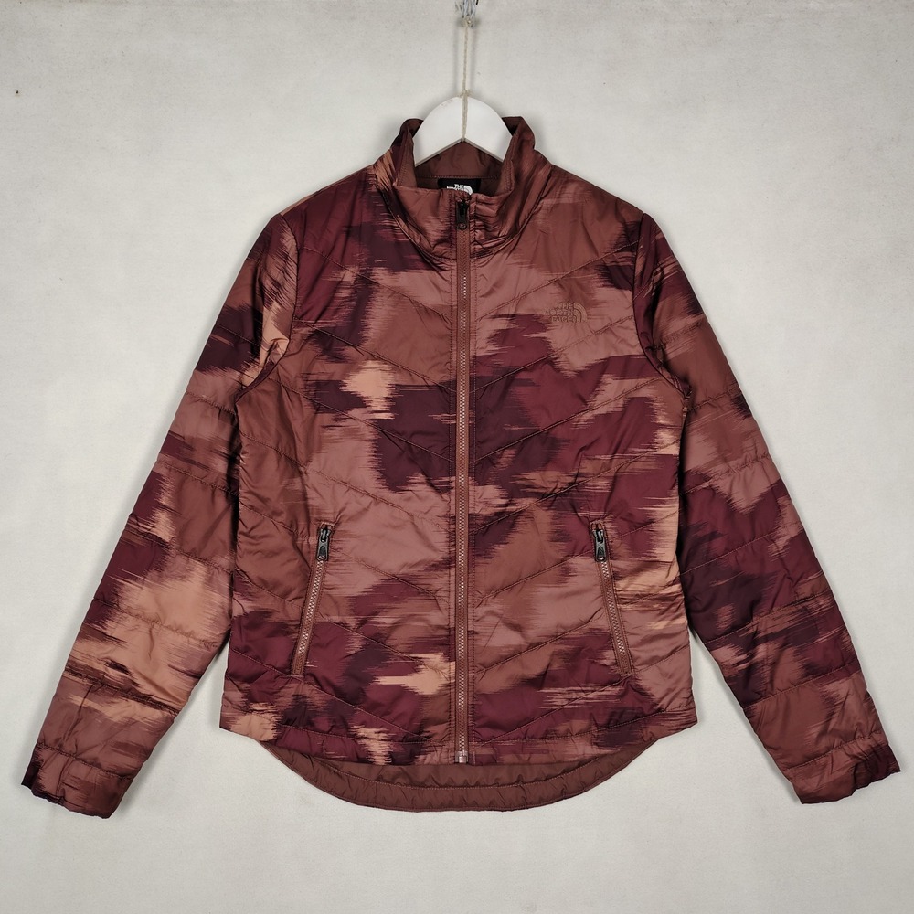 The North Face Thermoball Eco Puffer Jacket Womens Small Burgundy Abstract Camo